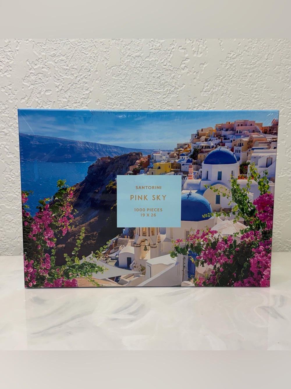 Sealed Pink Sky Puzzle – 1000-Piece Puzzle - ‘Santorini’